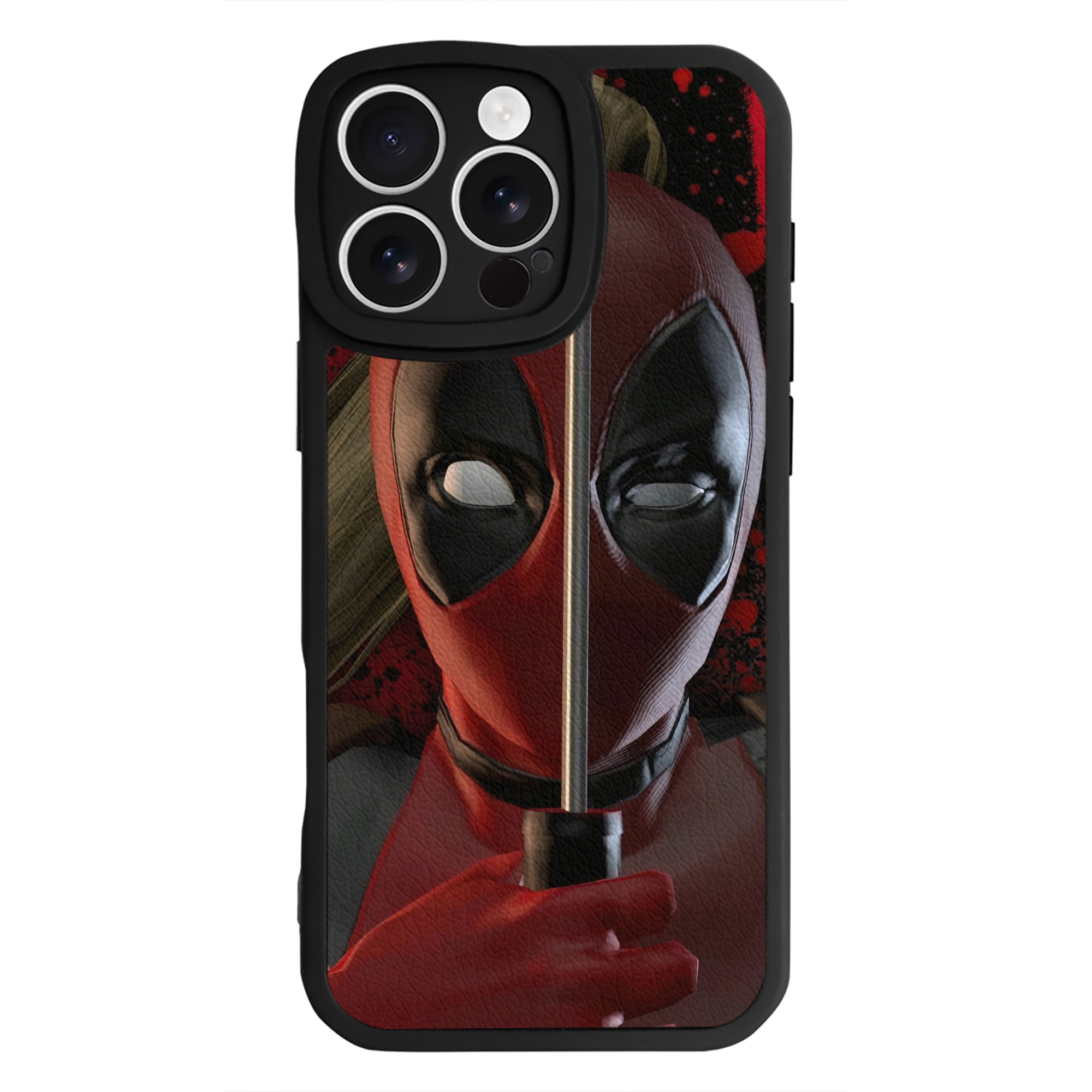 （画像用） Deadpool デッドプール 【iPhone 16シリーズ対応】シリコンスマホケース（レザー調） 材質：シリコン